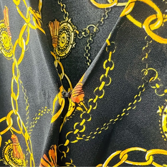 ASTR The Label Black Chain Print Surplice Long Sleeve Bodysuit - Picture 7 of 10